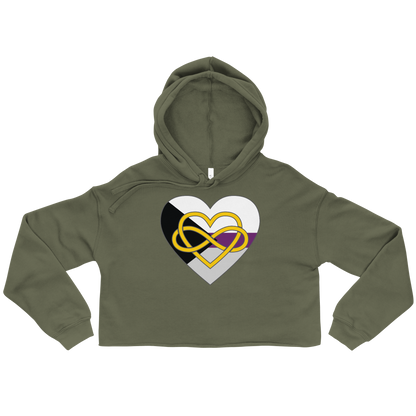 Polyamory Infinity Heart Demisexual Pride Crop Hoodie