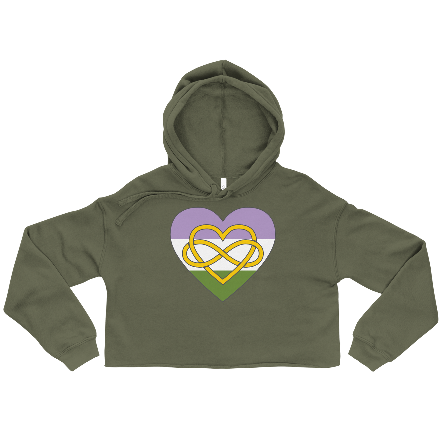 Polyamory Infinity Heart Genderqueer Pride Crop Hoodie