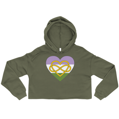 Polyamory Infinity Heart Genderqueer Pride Crop Hoodie