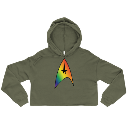 Starfleet Insignia - Rainbow Pride Crop Hoodie