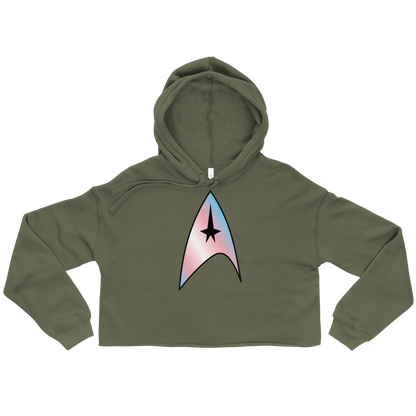 Starfleet Insignia - Trans Pride Crop Hoodie