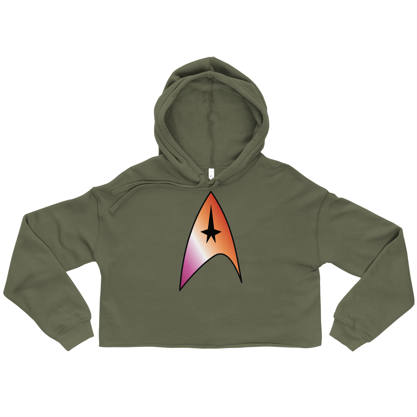 Starfleet Insignia - Lesbian Pride Crop Hoodie