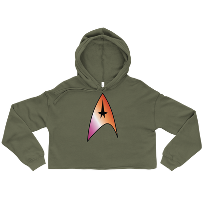 Starfleet Insignia - Lesbian Pride Crop Hoodie