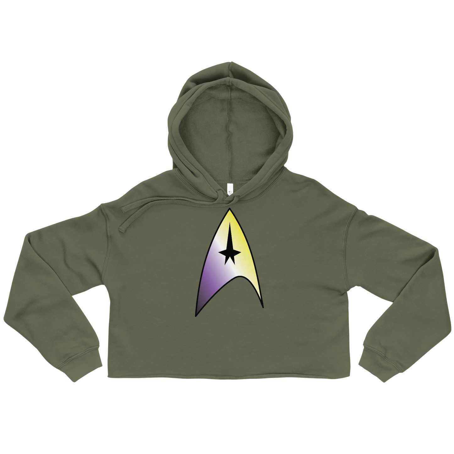 Starfleet Insignia - Non-binary Pride Crop Hoodie