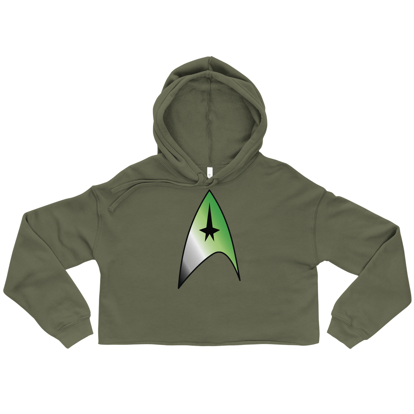 Starfleet Insignia - Aromantic Pride Crop Hoodie