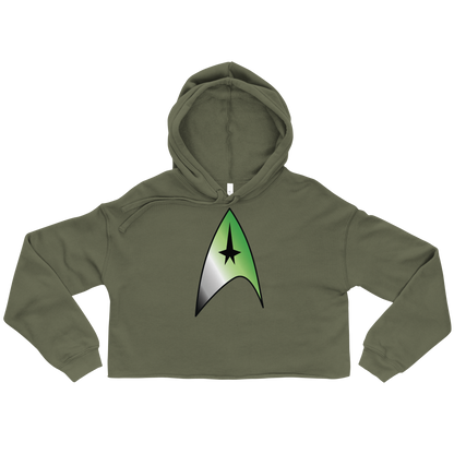 Starfleet Insignia - Aromantic Pride Crop Hoodie