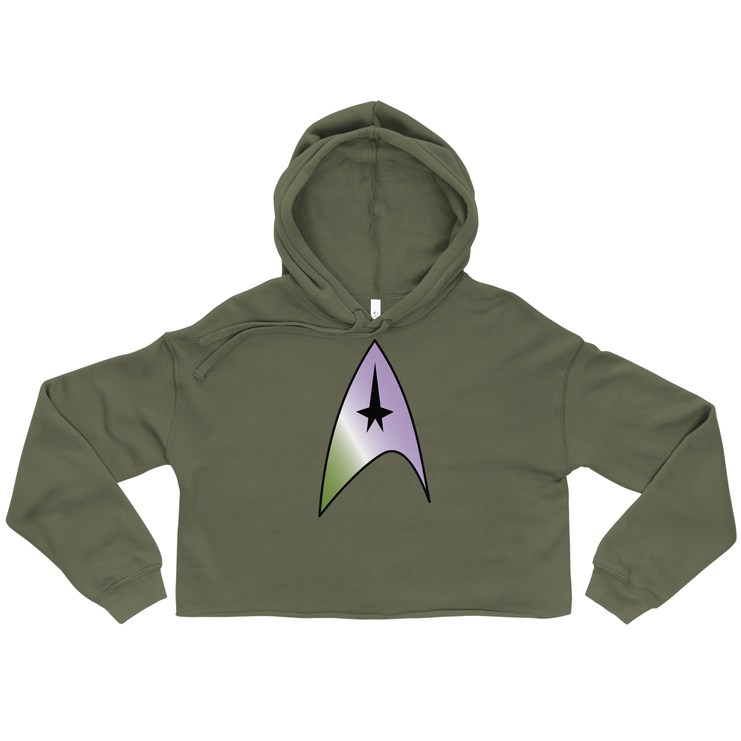 Starfleet Insignia - Genderqueer Pride Crop Hoodie