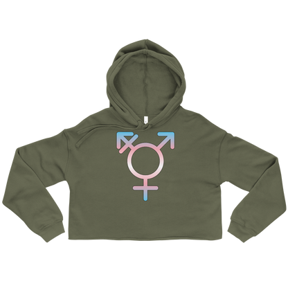 Transgender Symbol - Trans Pride Crop Hoodie