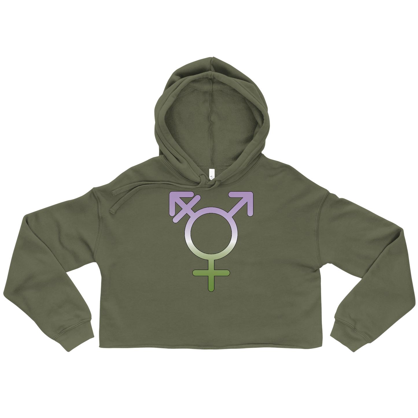 Transgender Symbol - Genderqueer Pride Crop Hoodie