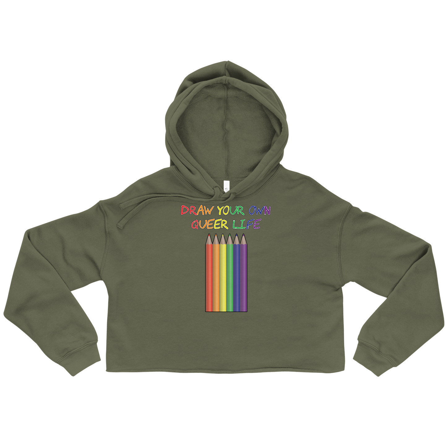 Draw Your Own Queer Life Crop Hoodie