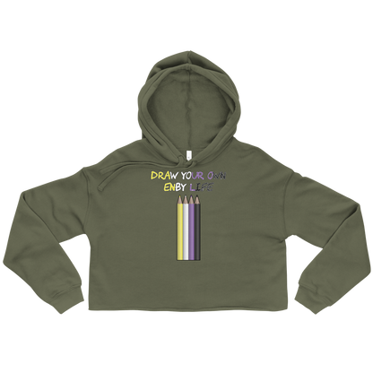 Draw Your Own Enby Life Crop Hoodie