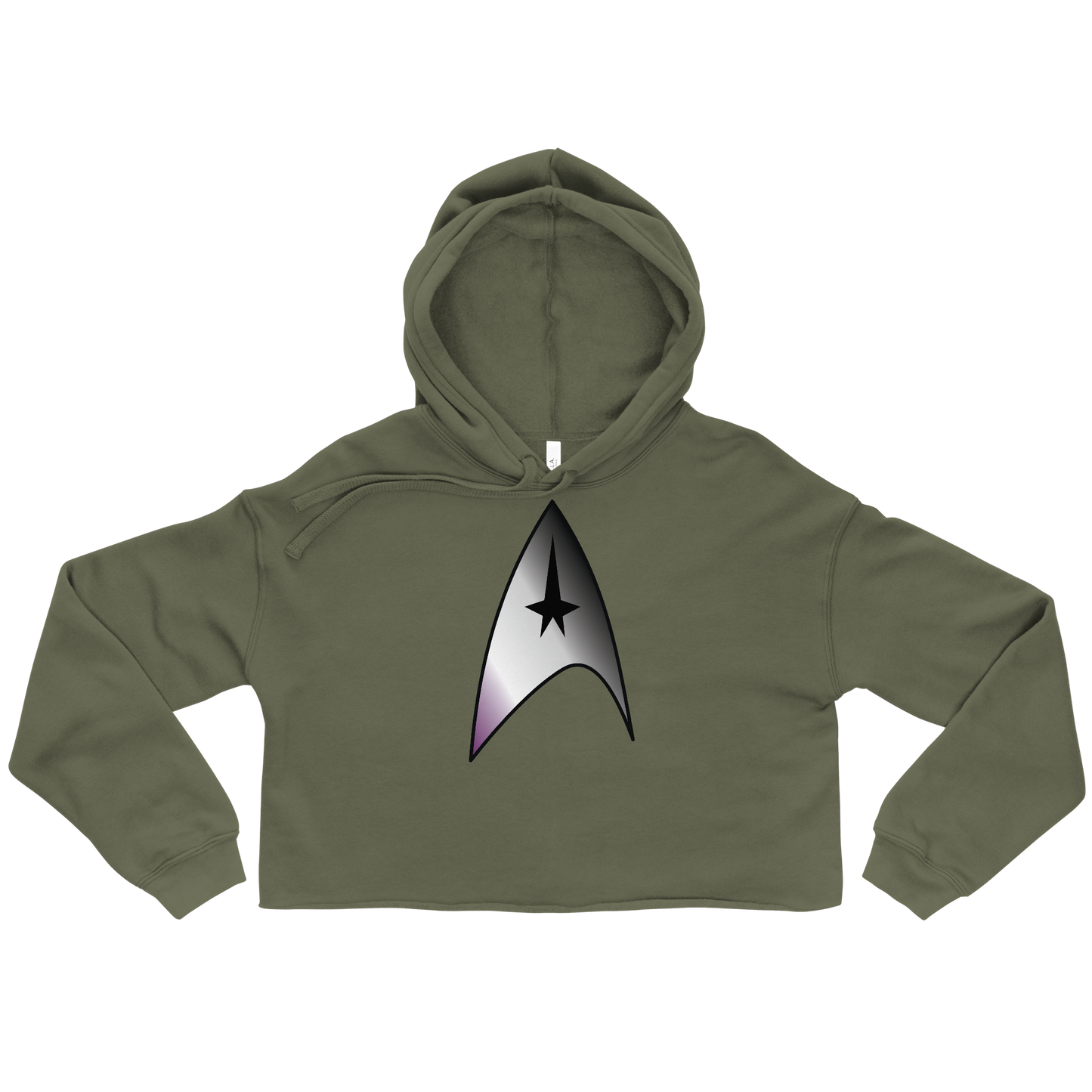 Starfleet Insignia - Asexual/Demisexual Pride Crop Hoodie