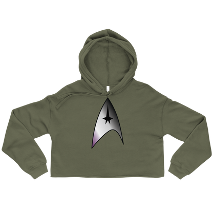 Starfleet Insignia - Asexual/Demisexual Pride Crop Hoodie