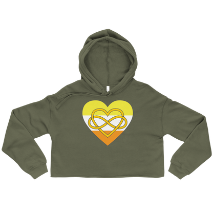 Polyamory Infinity Heart Maverique Pride Crop Hoodie