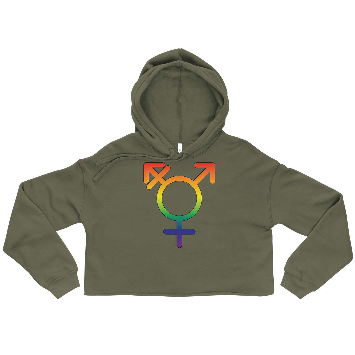 Transgender Symbol - Rainbow Pride Crop Hoodie