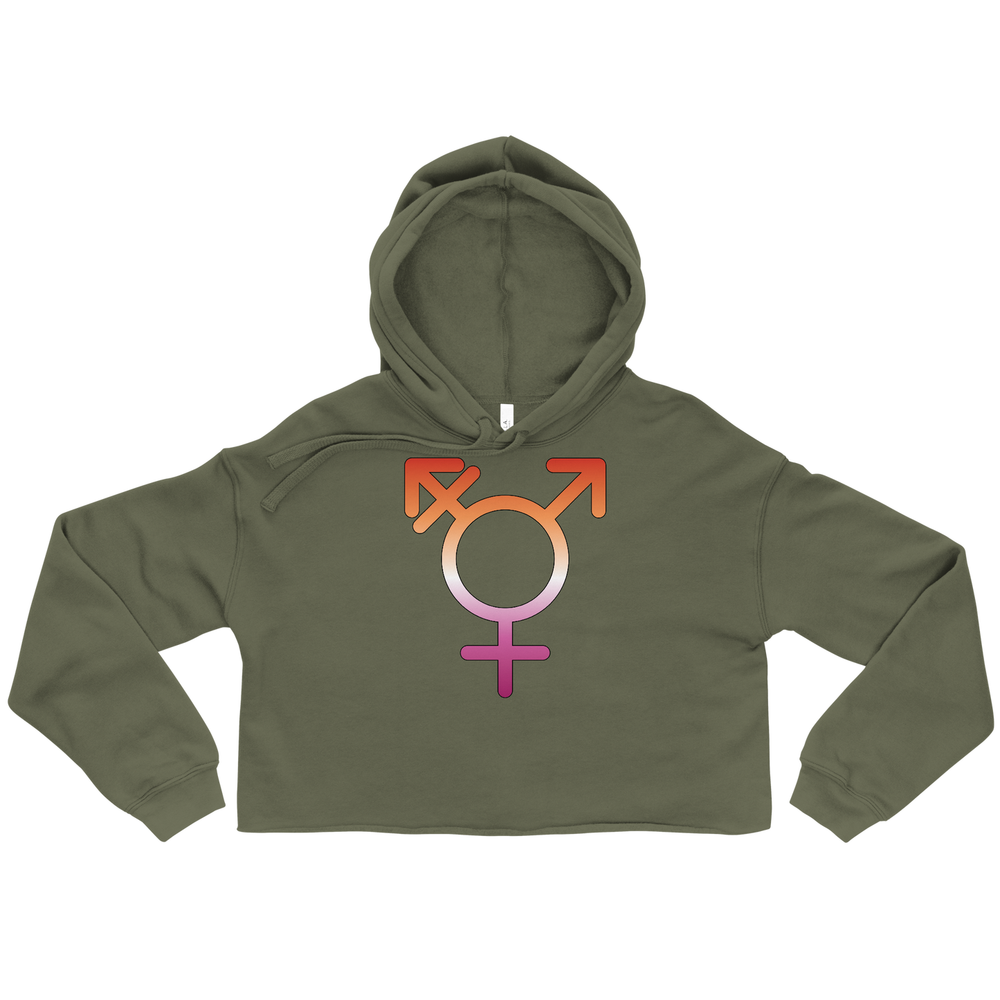 Transgender Symbol - Lesbian Pride Crop Hoodie