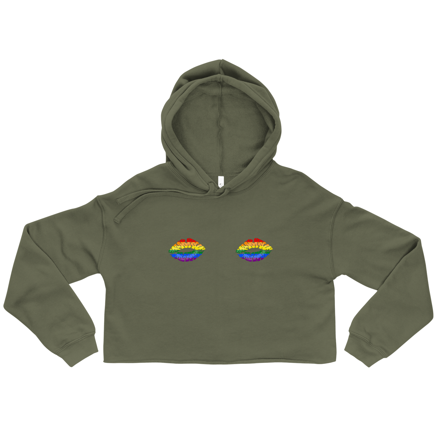 Rainbow Boob Kisses Crop Hoodie