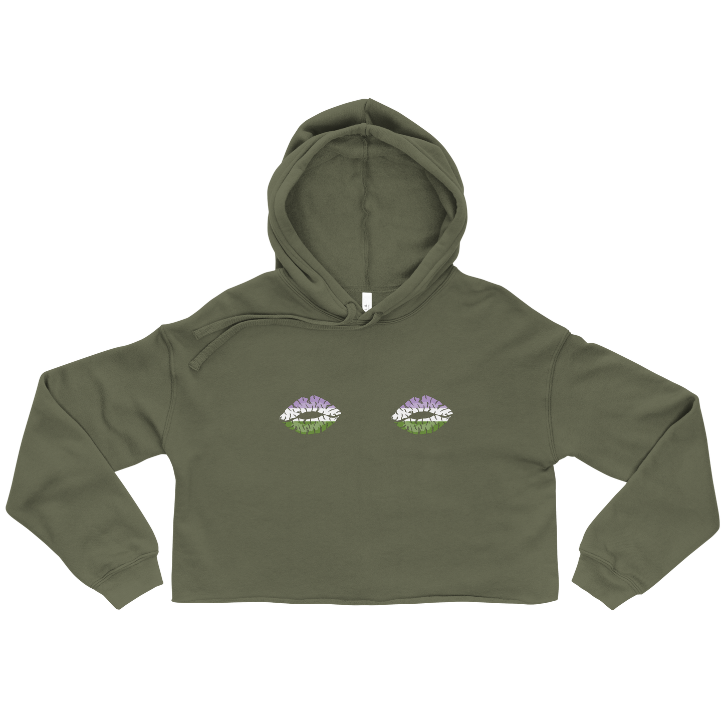 Genderqueer Boob Kisses Crop Hoodie