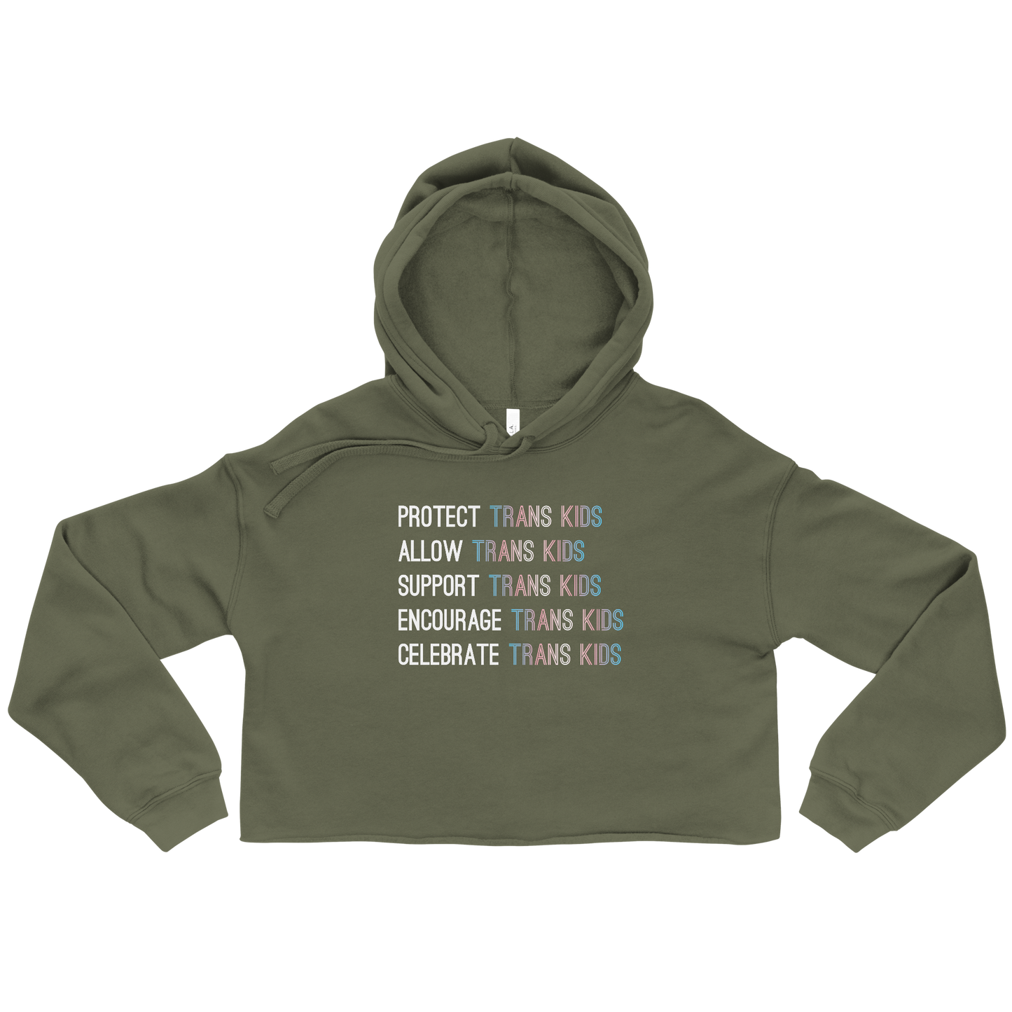 Support Trans Kids Crop Hoodie