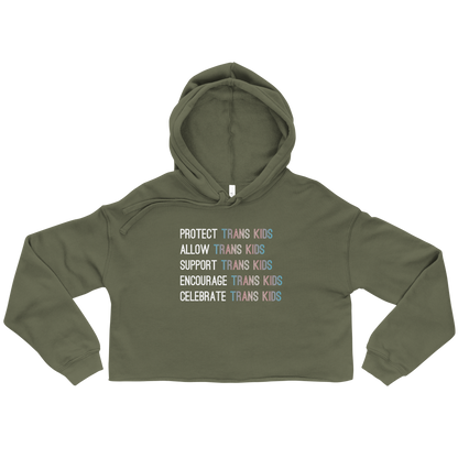 Support Trans Kids Crop Hoodie