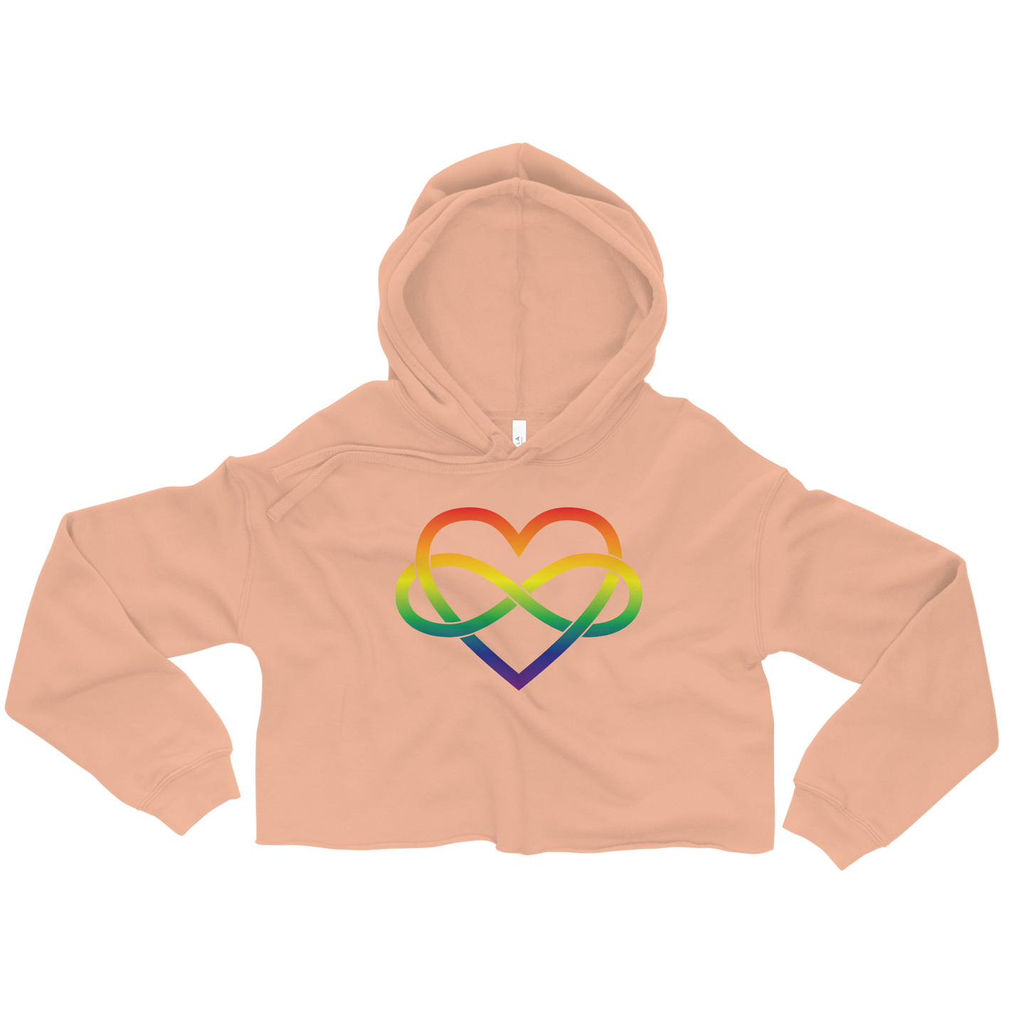 Polyamory Infinity Heart - Rainbow Crop Hoodie