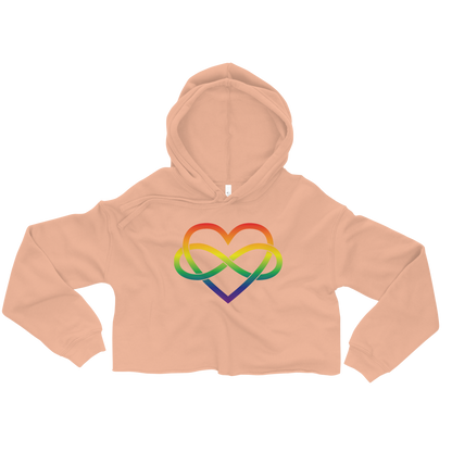 Polyamory Infinity Heart - Rainbow Crop Hoodie