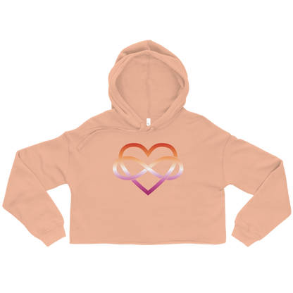 Polyamory Infinity Heart - Lesbian Crop Hoodie