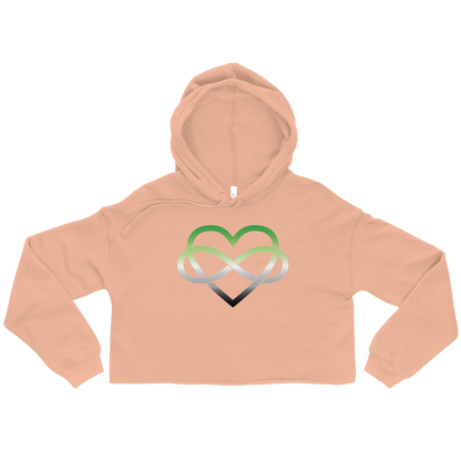 Polyamory Infinity Heart - Aromantic Crop Hoodie