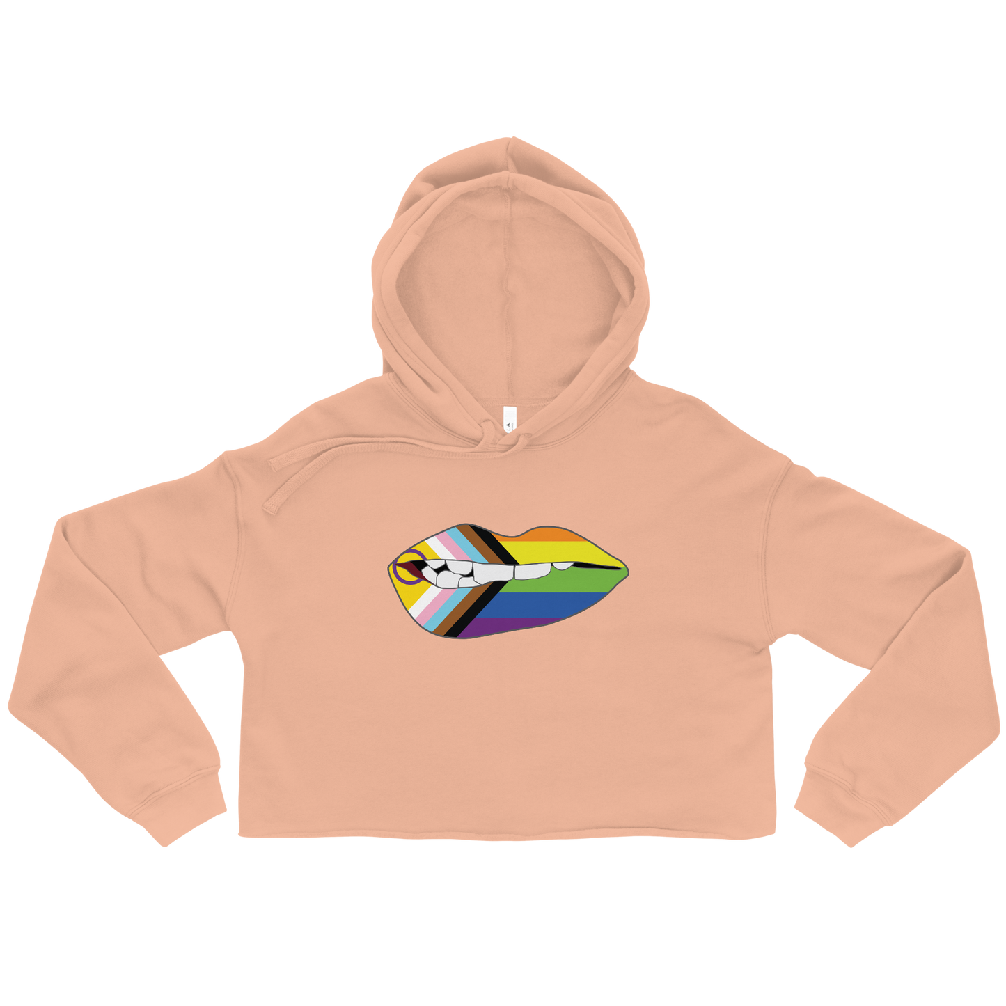 Biting Lips - Progress Pride Flag Crop Hoodie