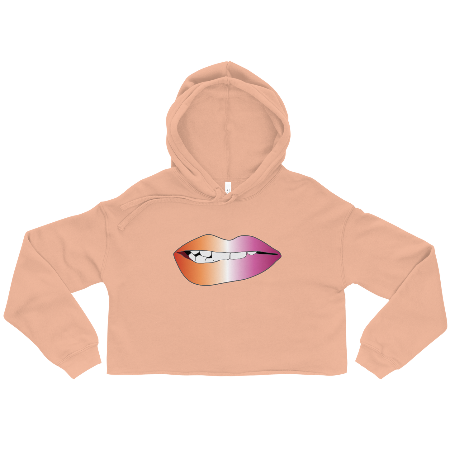 Biting Lips - Lesbian Pride - Gradient Crop Hoodie