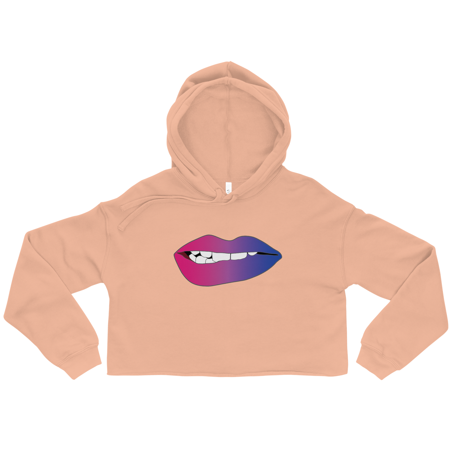 Biting Lips - Bisexual Pride - Gradient Crop Hoodie