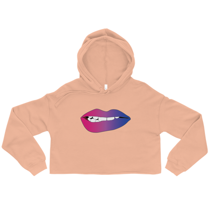 Biting Lips - Bisexual Pride - Gradient Crop Hoodie