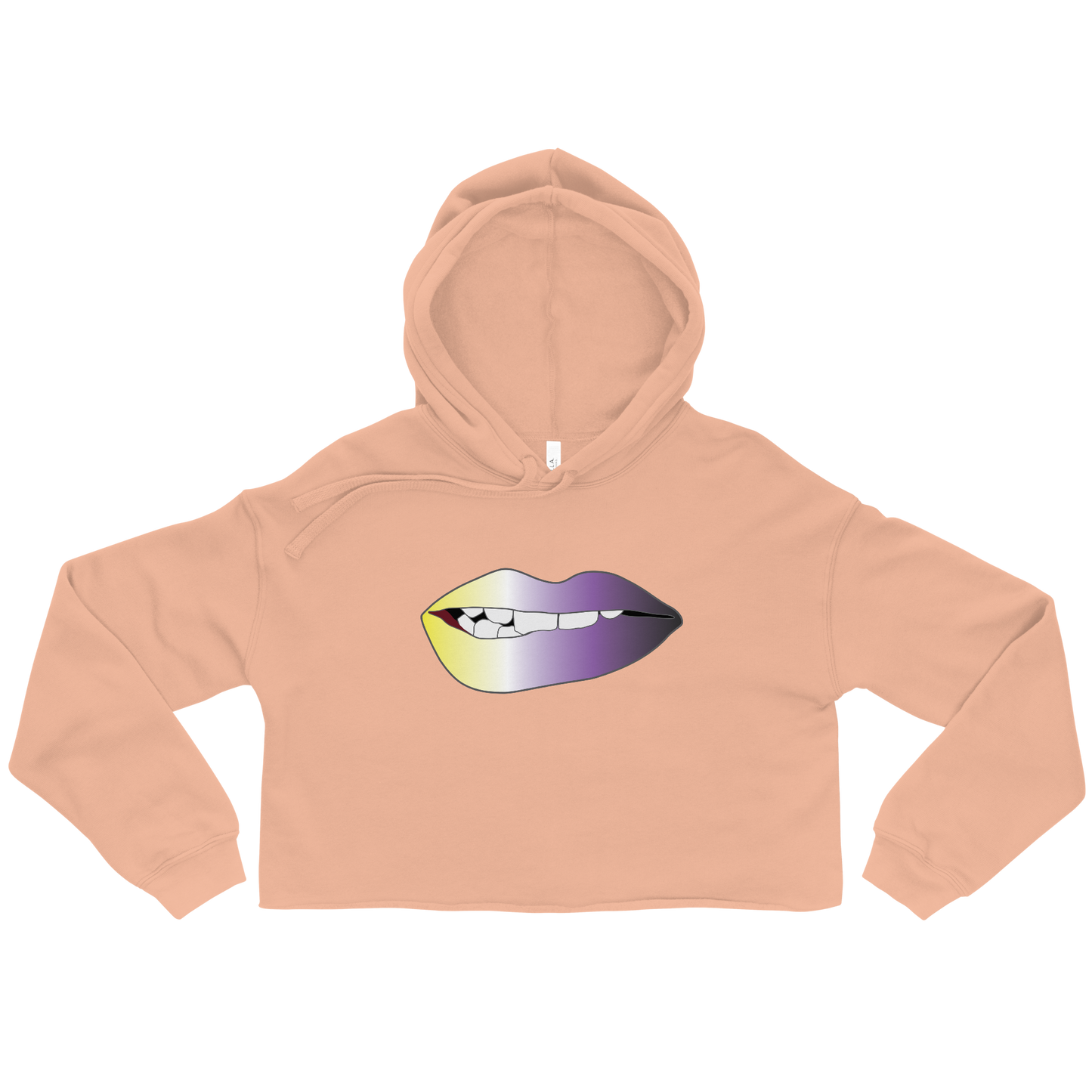 Biting Lips - Non-binary Pride - Gradient Crop Hoodie