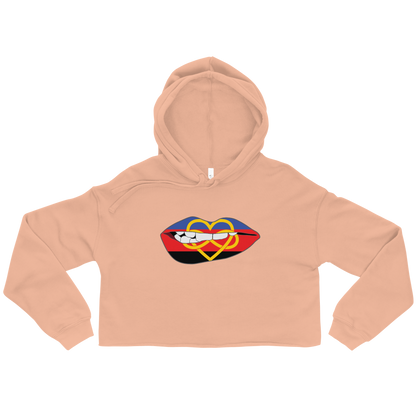 Biting Lips - Polyamory Flag Crop Hoodie