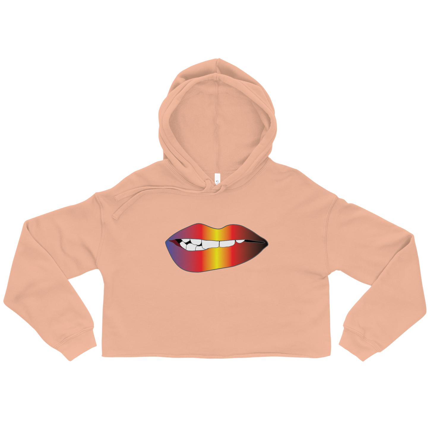 Biting Lips - Polyamory Pride - Gradient Crop Hoodie