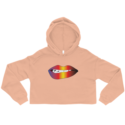 Biting Lips - Polyamory Pride - Gradient Crop Hoodie