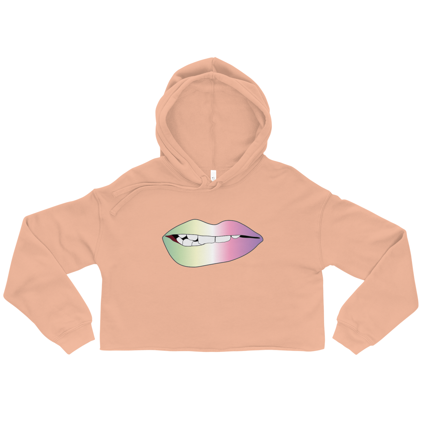 Biting Lips - Genderfae Pride - Gradient Crop Hoodie