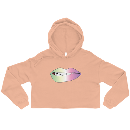 Biting Lips - Genderfae Pride - Gradient Crop Hoodie