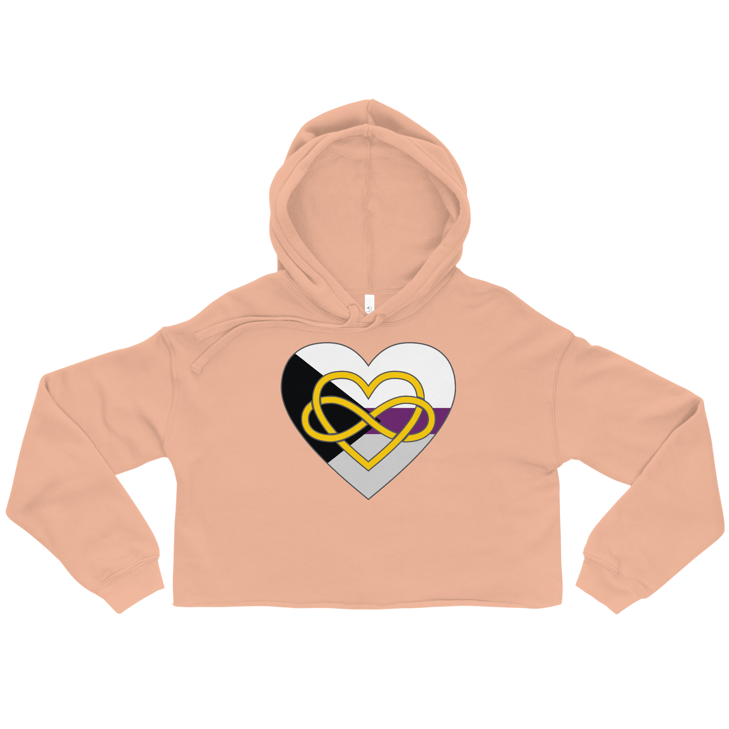 Polyamory Infinity Heart Demisexual Pride Crop Hoodie