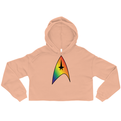 Starfleet Insignia - Rainbow Pride Crop Hoodie