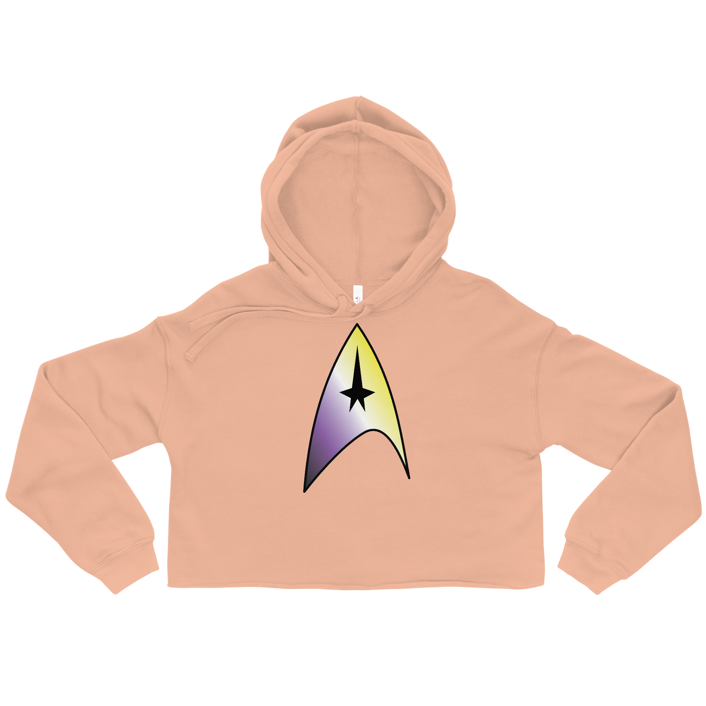 Starfleet Insignia - Non-binary Pride Crop Hoodie