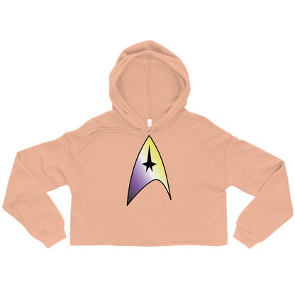 Starfleet Insignia - Non-binary Pride Crop Hoodie