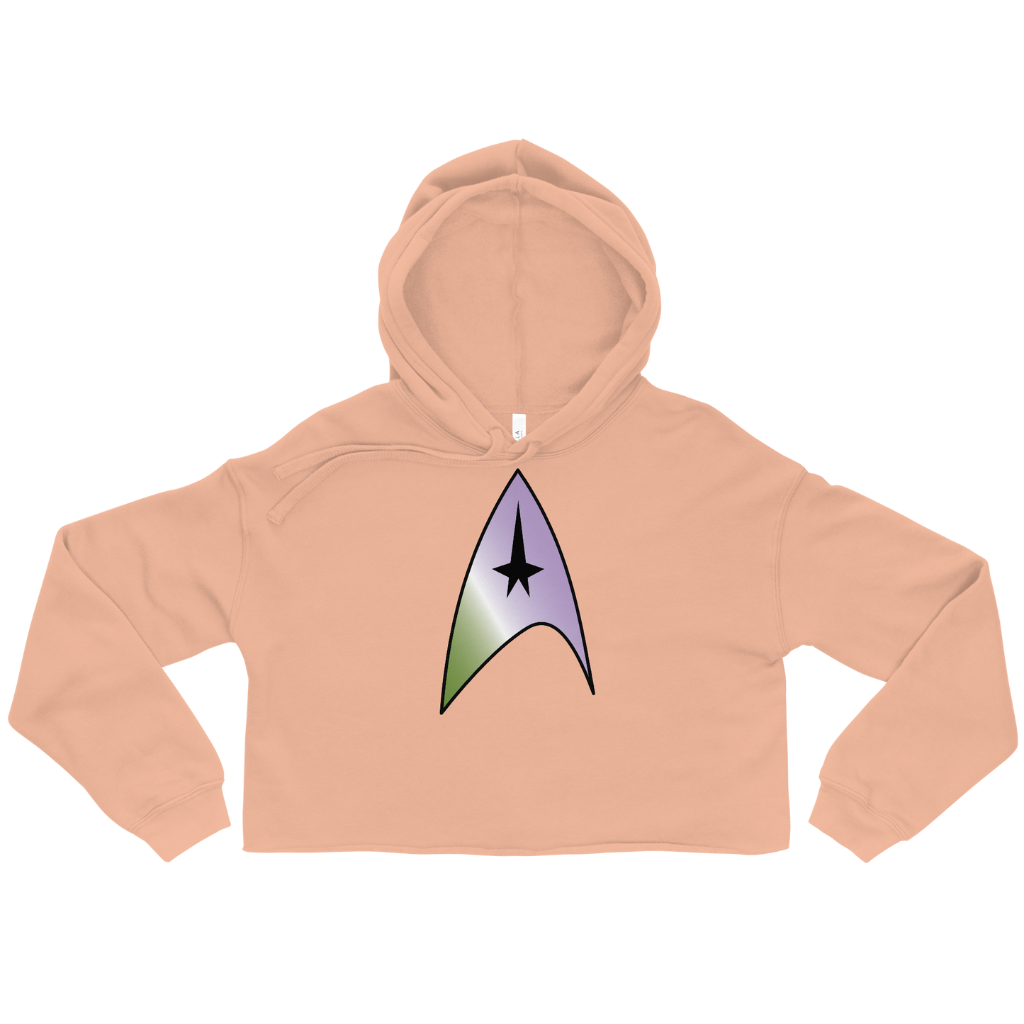 Starfleet Insignia - Genderqueer Pride Crop Hoodie