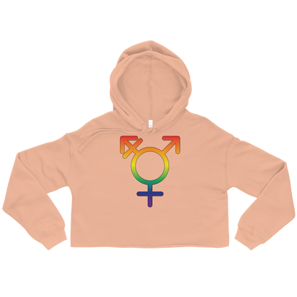 Transgender Symbol - Rainbow Pride Crop Hoodie