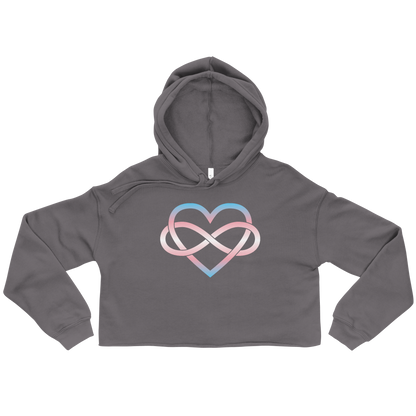 Polyamory Infinity Heart - Trans Crop Hoodie