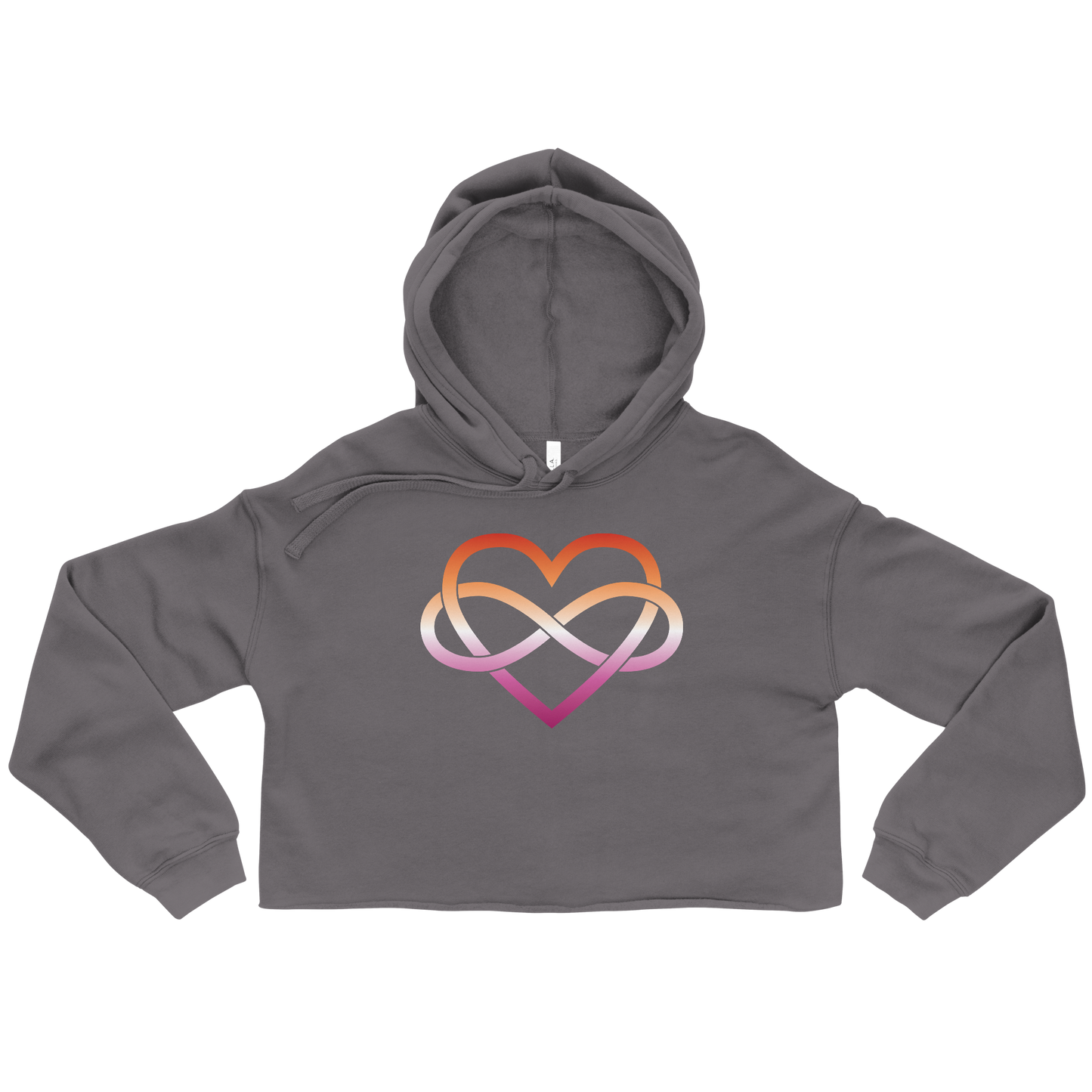 Polyamory Infinity Heart - Lesbian Crop Hoodie