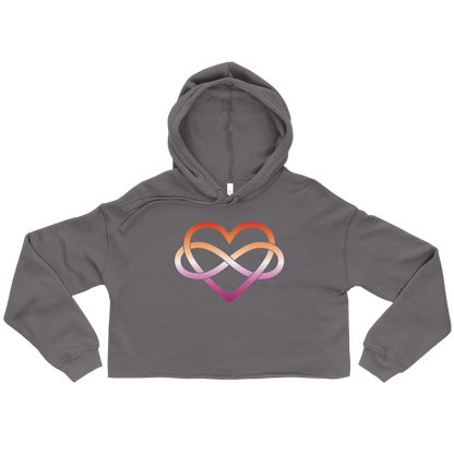 Polyamory Infinity Heart - Lesbian Crop Hoodie