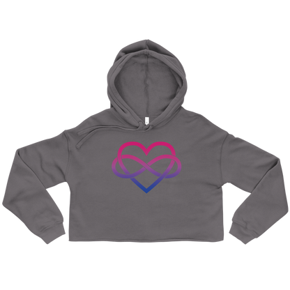 Polyamory Infinity Heart - Bisexual Crop Hoodie