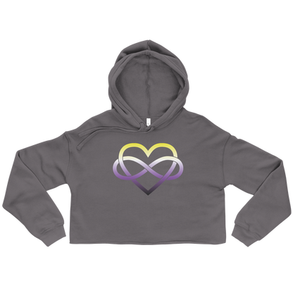 Polyamory Infinity Heart - Non-binary Crop Hoodie