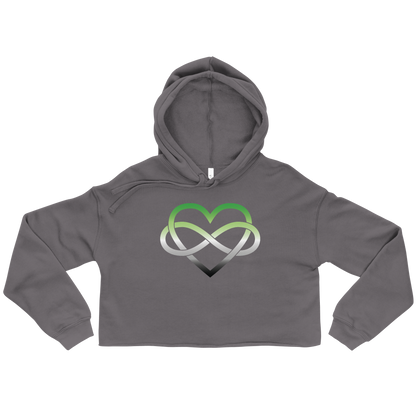 Polyamory Infinity Heart - Aromantic Crop Hoodie